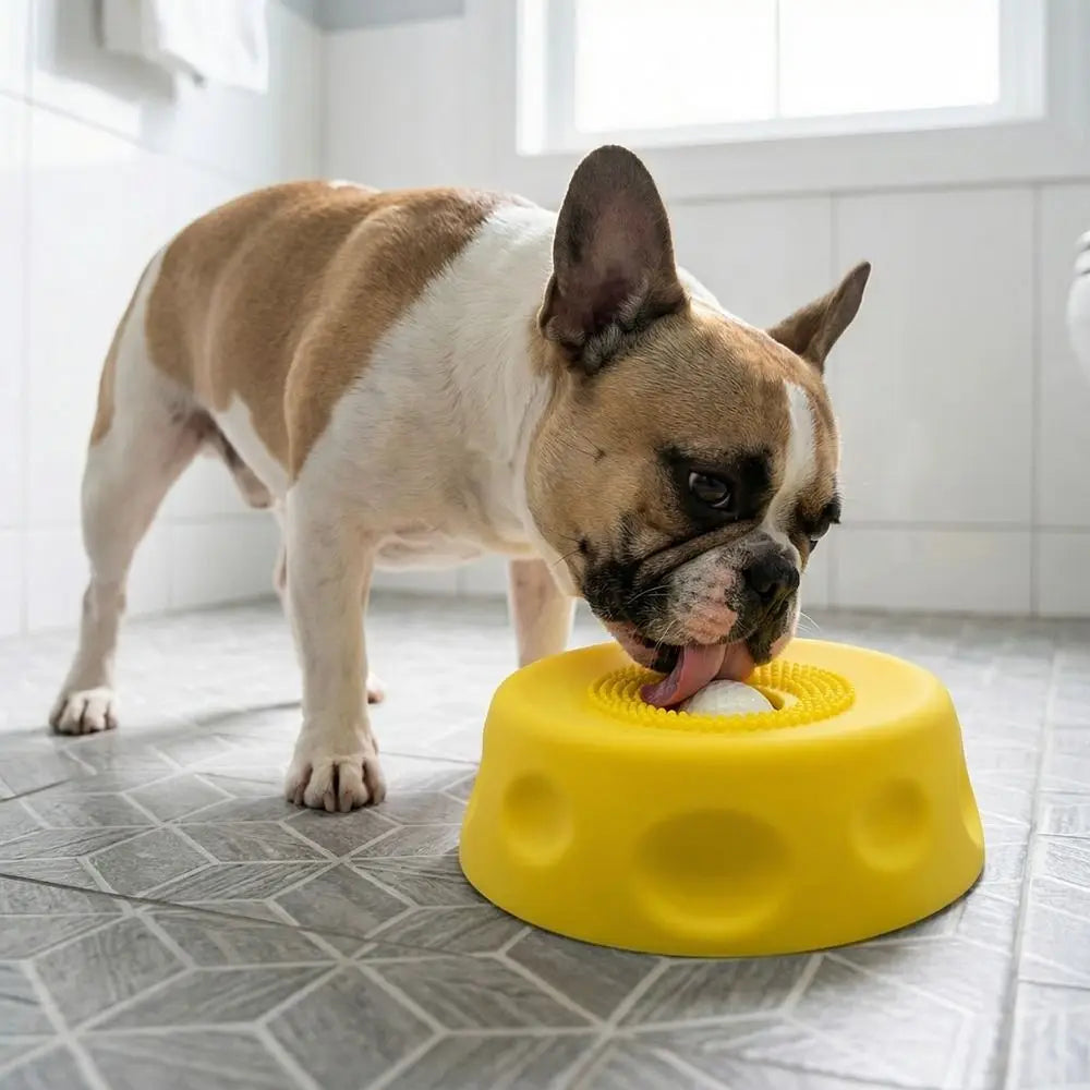 Creative Food-Grade Silicone Dog Licking Bowl Rolling Ball Anti-Slip Pet Slow Feeder Anti-Choking Dog Treat Bowl Wet Snack