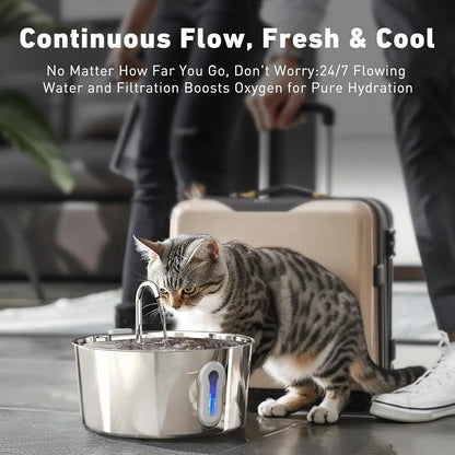 Haz que tu mascota beba más agua con esta fuente metálica 4L 💧