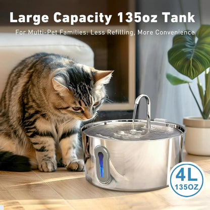 Haz que tu mascota beba más agua con esta fuente metálica 4L 💧
